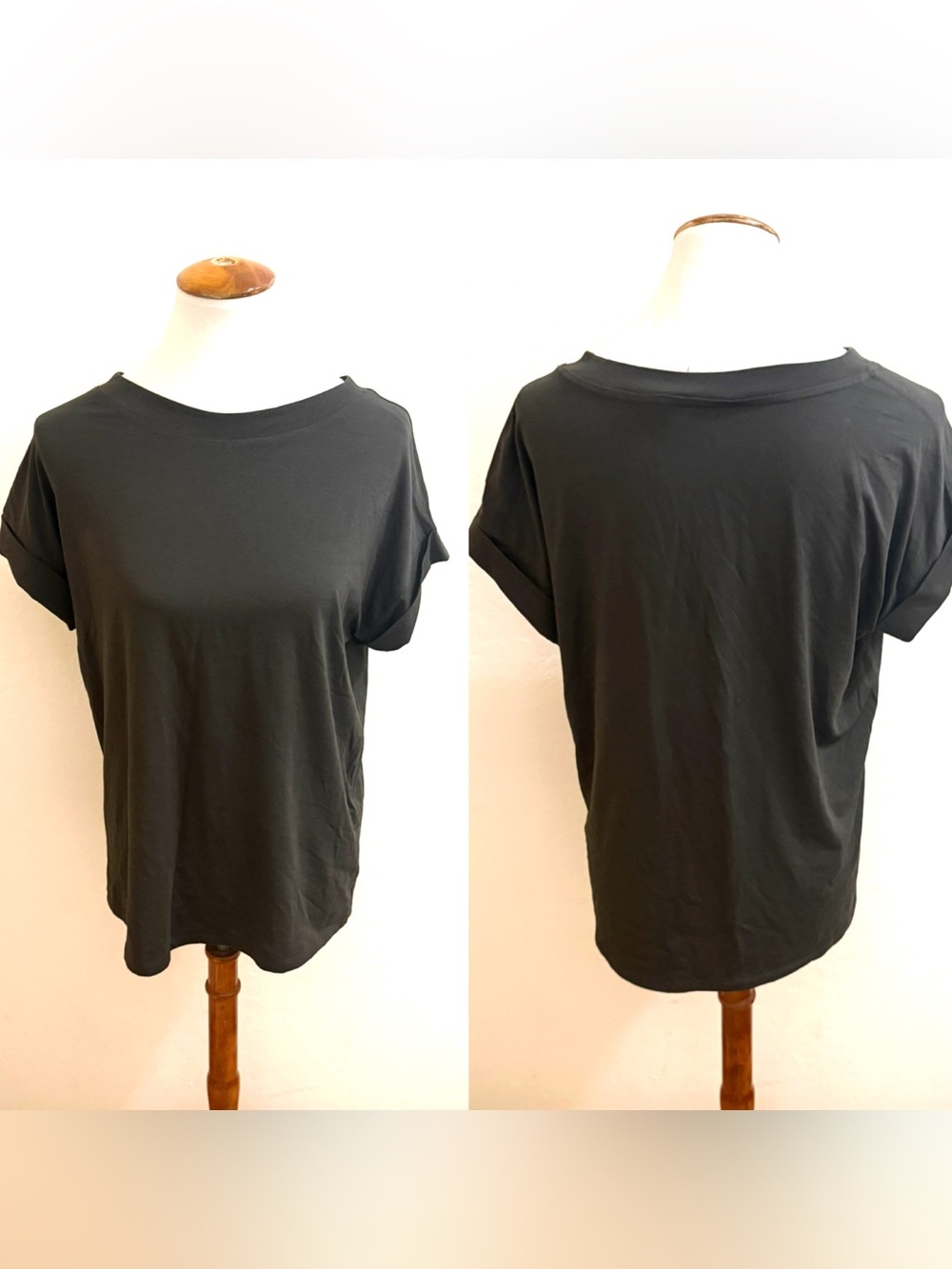 AllSaints Chacoal Dark Gray Short Sleeve Boxy Tee